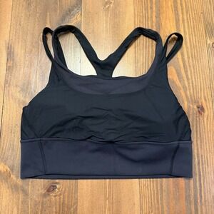 Lululemon Wunder Train Mesh Racerback Tank Bra 10 Black Yoga Gym Run